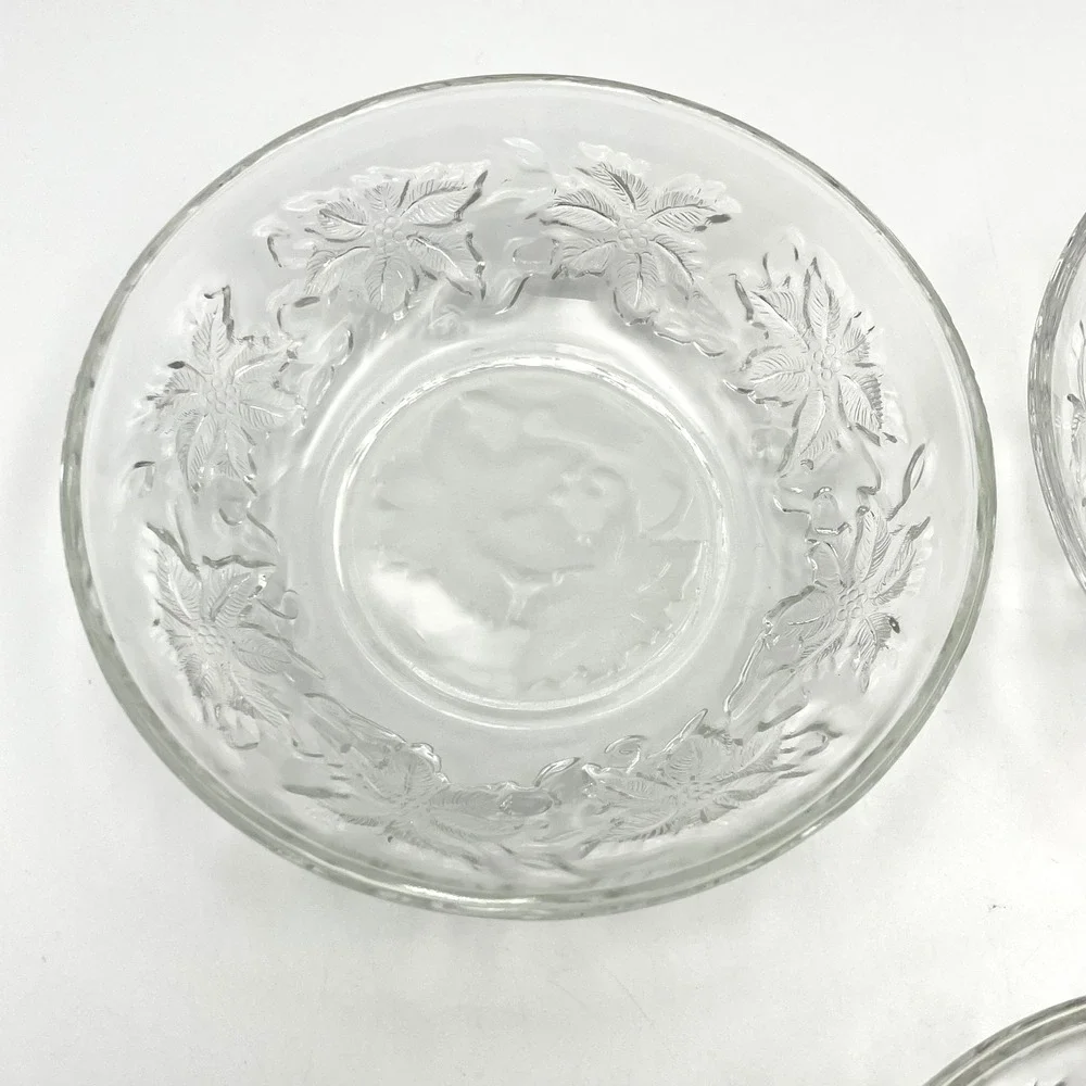Vintage 1980s Princess House Fantasia Crystal Set Of 3 Dessert Fruit Bowls